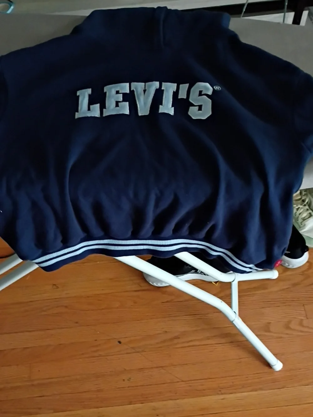Levi's Girls Navy and White Logo Crewneck Sweater